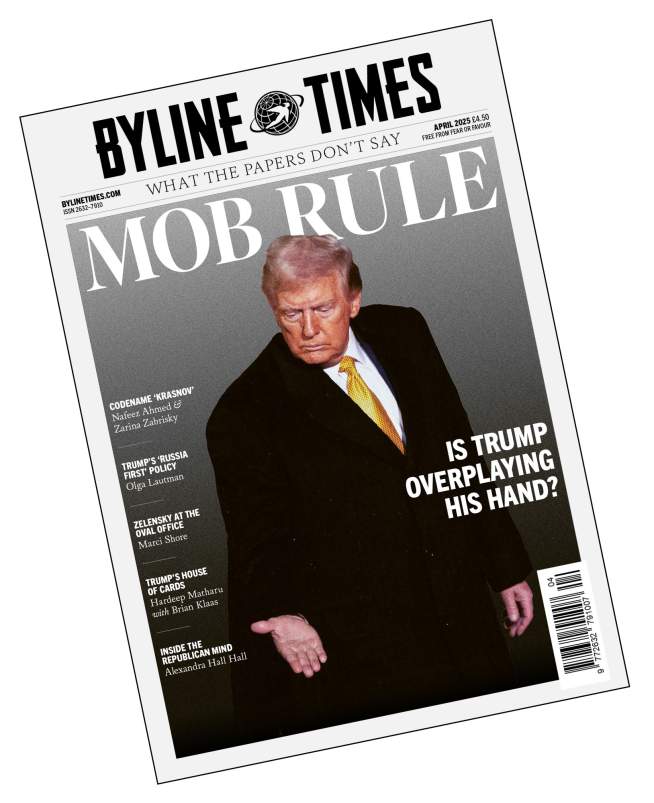 Donald Trump on the cover of Byline Times edition 72