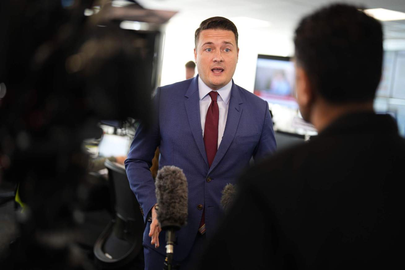 Health Secretary Wes Streeting speaking to the media during a visit to NHS National Operations Centre in London in July to see how they manage industrial action. Photo: PA