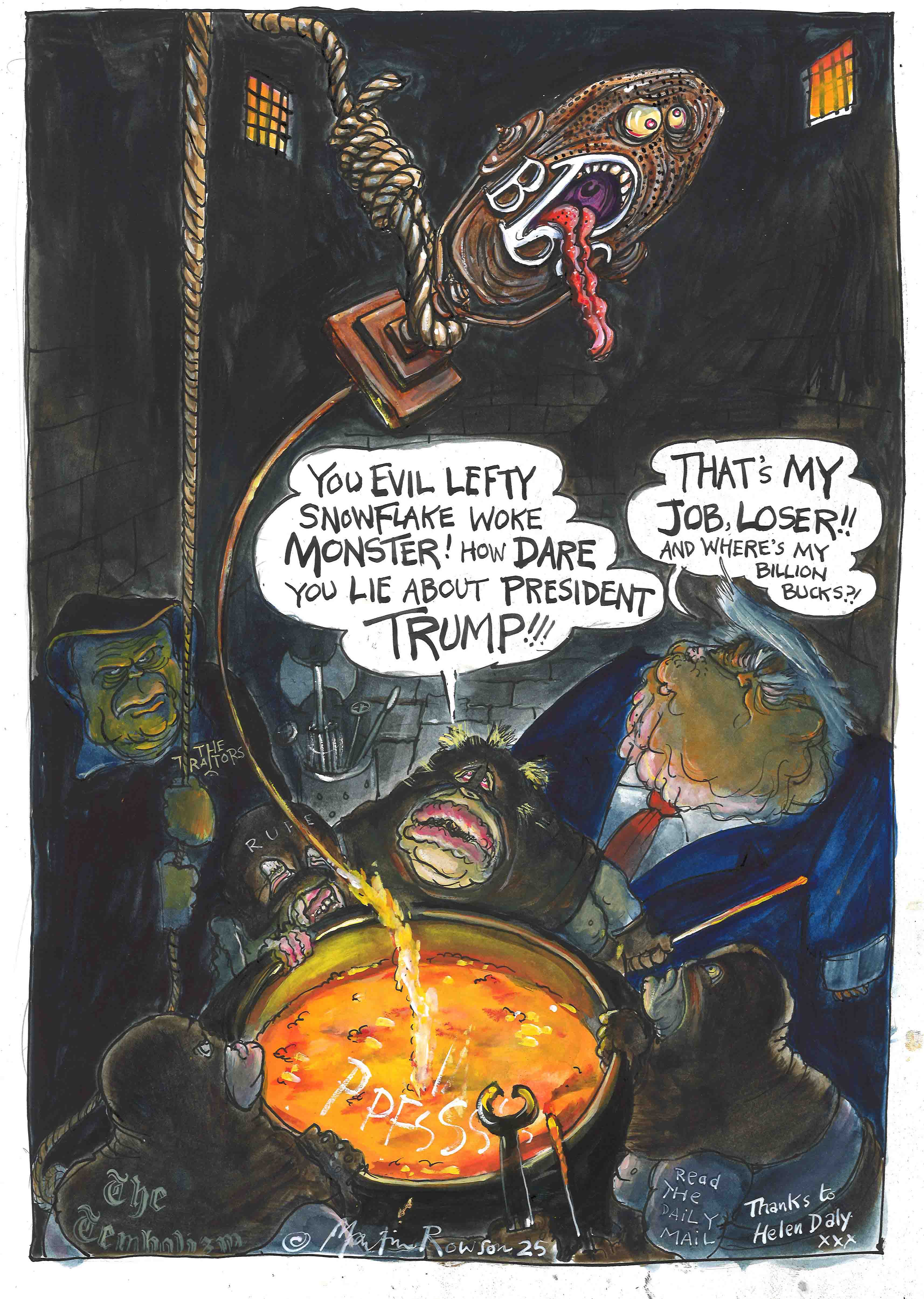 Martin Rowson's cartoon for edition 80, on the fate of the BBC